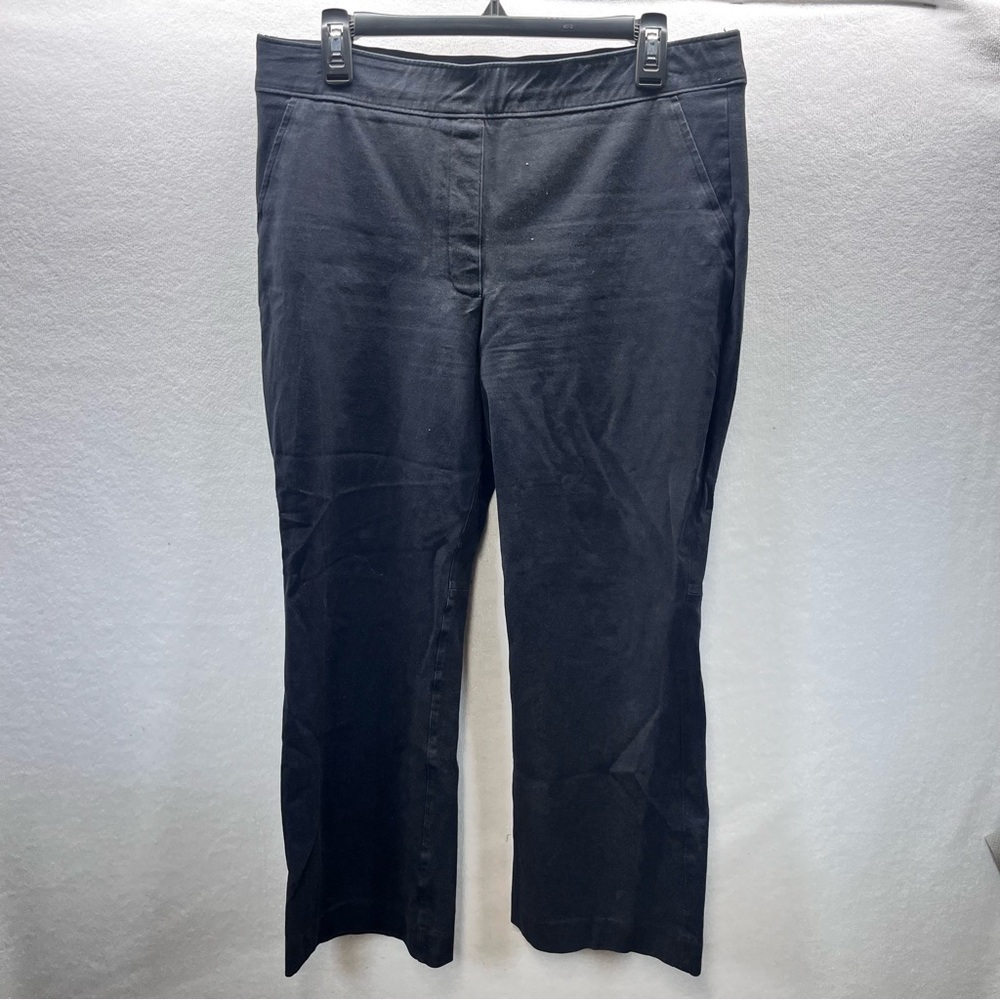 Spanx Pull On Black Casual Cropped Pants‎ Womens L Stretch Office Work 2767